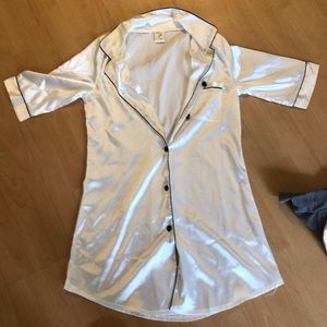 White silk PJ shirt